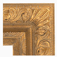 1075-100 Baroque picture frame, Light antique gold with slight black and red undertone.