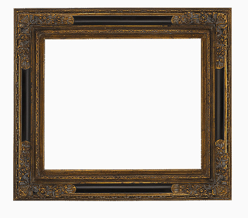 Baroque Picture Frame 735-BLK-G, corner detail