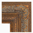 740-10 Baroque picture frame, Medium antique. Gold with red rub.