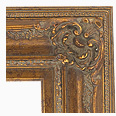 760-10 Baroque picture frame, Medium antique gold with red rub.