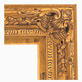 795-81 Baroque picture frame, Medium antique gold with black highlights.