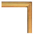 1035M-100 Caps picture frame, Light antique gold, muted yellow tones.