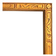 2015-100 Caps picture frame, Light antique gold, muted yellow tones.