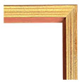 308M-100 Caps picture frame, Light antique gold, muted yellow tones.