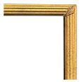 629-100-WF Caps picture frame, Light antique gold, muted yellow tones.