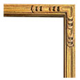 677-100 Caps picture frame, Light antique gold, muted yellow tones.