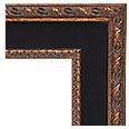 1044-Panel 84-NL Contemporary picture frame, Thick ornate exterior compo in gold with red rub, Espresso Tuscany finish with…