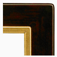 2040-5G Contemporary picture frame, Soft black finish with delicate red lines and an antique gold liner.