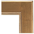 241M-55-NL Contemporary picture frame, Flat surface with rounded outside edge of frame, matching linear lip. Antique gold…