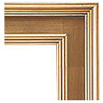 308-55-NL Contemporary picture frame, Flat panel with tall exterior edge. Antique gold broken leaf with red undertone. No…