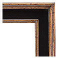 308M-10-Panel-84-NL Contemporary picture frame, Tall exterior edge in medium antique gold with red rub, Espresso Tuscany…