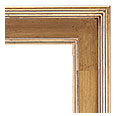 308M-55-NL Contemporary picture frame, Flat panel with tall exterior edge. Antique gold broken leaf with red undertone. No…