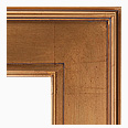 531-55-WL Contemporary picture frame, Straight Line Contemporary Design. Antique Gold Broken Leaf Finish with Red Undertones.