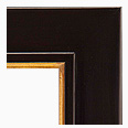 596-5G-NL Contemporary picture frame, Straight Line Reverse Design. Soft Black with Delicate Red Lines and Antique Gold Lip.…