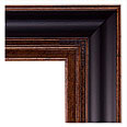 648-10-Panel-84-WL Contemporary picture frame, Medium Antique Gold with Red Rub, Corner Bead Detail. Espresso Tuscany Finish…