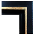 2044-BLK-G Floater picture frame, Floater Frame, Black with Brown undertones, Gold Surface, Black Interior. 2 1/2" visible…