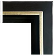 2044-BLK-S Floater picture frame, Floater Frame, Black with Brown undertones, raised silver accent stripe, Black Interior. 2…
