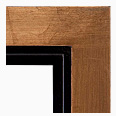 224-BLK-G Floater picture frame, Floater Frame, Black with Brown undertones, Gold Surface, Black Interior.