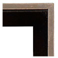 227-BLK-S Floater picture frame, Floater Frame, Black with Brown undertones, Silver Surface, Black Interior.