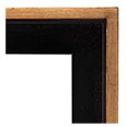 227-BLK-G Floater picture frame, Floater Frame, Black with Brown undertones, Gold Surface, Black Interior.