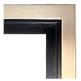 320-BLK-S Floater picture frame, Champagne Silver Surface, Black Inside and Out. Silver with gold undertones.