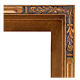 F-1207-55 Floater picture frame, Gold broken leaf with red undertones.