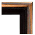 F-629-BLACK-G Floater picture frame, Black interior with traditional gold face.