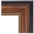 664-C-CPG-NL Pine picture frame, Deep scoop, black outer edge, carved to add rustic look, cherry pine with ornate gold lip.…