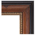 664M-C-CPG-NL Pine picture frame, Deep scoop, black outer edge, carved to add rustic look, cherry pine with ornate gold lip.…