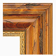 676-C-CPG-NL Pine picture frame, Carved Cherry Pine & Gold Compo Lip. No Liner.