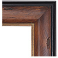 694-C-CPG-NL Pine picture frame, Deep scoop, black outer edge, carved to add rustic look, cherry pine with ornate gold lip.…