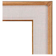 628-G Plein Air picture frame, Natural Linen flat panel, Gold outer lining and matching gold lip. With corner ornaments.