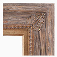 13-229-G-WL Rustic picture frame, Rustic Hand Carved Driftwood. Ornate Gold Compo. Small Corner Antique Gold Ornament. With…