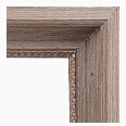 678-228-G-NL Rustic picture frame, Rustic gray brushed driftwood with natural wood undertones. Ornate Gold Compo. No Liner.