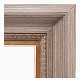 678-228-G-WL-EXT Rustic picture frame, Rustic gray brushed driftwood with natural wood undertones. Ornate Gold Compo. With…