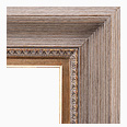 678-228-G-WL Rustic picture frame, Rustic gray brushed driftwood with natural wood undertones. Ornate Gold Compo. With Gold…