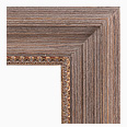 678-229-G-NL Rustic picture frame, Rustic Light Gray Brushed Driftwood. Ornate Gold Compo. No Liner.