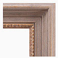 678M-228-G-NL Rustic picture frame, Rustic gray brushed driftwood with natural wood undertones. Ornate Gold Compo. No Liner.