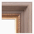 678M-228-G-WL-EXT Rustic picture frame, Rustic gray brushed driftwood with natural wood undertones. Ornate Gold Compo. With…