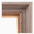 678M-228-G-WL Rustic picture frame, Rustic gray brushed driftwood with natural wood undertones. Ornate Gold Compo. With Gold…