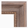 678M-229-G-NL Rustic picture frame, Rustic Light Gray Brushed Driftwood. Ornate Gold Compo. No Liner.