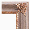 680-228-G-NL Rustic picture frame, Rustic light gray brushed driftwood. Ornate Gold Compo Corner Antique Gold Ornament. No…