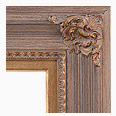 680-229-G-WL Rustic picture frame, Rustic Light Gray Brushed Driftwood. Ornate Gold Compo. Corner Antique Gold Ornament.…