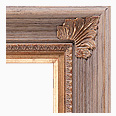 680M-228-G-WL Rustic picture frame, Rustic light gray brushed driftwood. Ornate Gold Compo. Small Antique Gold Corner…