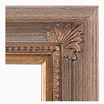 680M-229-G-WL-EXT Rustic picture frame, Rustic Light Gray Brushed Driftwood. Ornate Gold Compo. Small Antique Gold Corner…