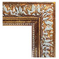 2500-10-NL Traditional picture frame, Antique gold with red undertones, No Liner.