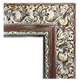 2550-02-NL Traditional picture frame, Dark antique gold with light wash.