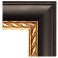 577 Gold Rope-84G-WL Traditional picture frame, Espresso Tuscany finish, black with brown undertones, Gold Ornate Rope…