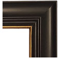 590M-84G-WL Traditional picture frame, Mini Espresso Tuscany finish, black with brown undertones. Linear design, thin gold…