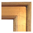629-55-NF Plein Air picture frame, Antique gold, broken leaf with red undertones.